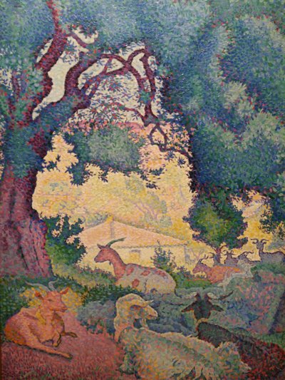 Francés: Paysage avec des chèvres de Henri Edmond Cross