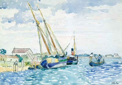 Escena marina Barcos cerca de Venecia, 1903 de Henri Edmond Cross