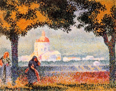 La iglesia de Santa María de los Ángeles cerca de Asís, 1909 de Henri Edmond Cross