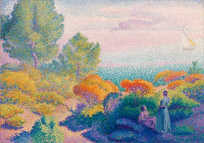 Dos mujeres por la orilla, Mediterráneo de Henri Edmond Cross