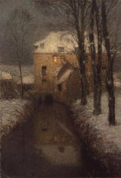 Una Casa en Invierno de Henri Eugene Augustin Le Sidaner