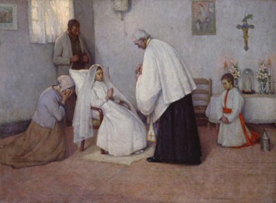 Comunión en Extremis, 1889 de Henri Eugene Augustin Le Sidaner
