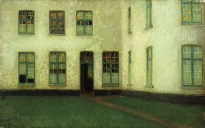Esquina de las casas de las beguinas; Coin de Beguinage de Henri Eugene Augustin Le Sidaner