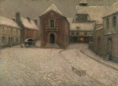 Gerberoy bajo la nieve de Henri Eugene Augustin Le Sidaner