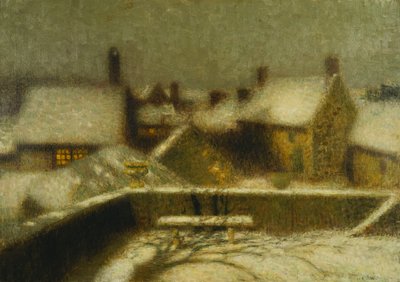 Gerberoy en la nieve de Henri Eugene Augustin Le Sidaner