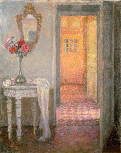 Interior de un vestíbulo de Henri Eugene Augustin Le Sidaner
