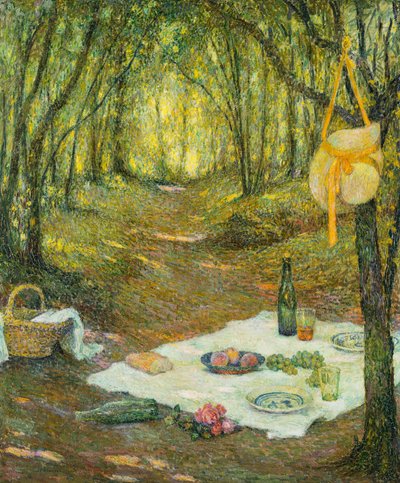 El refrigerio bajo los árboles, Gerberoy de Henri Eugene Augustin Le Sidaner
