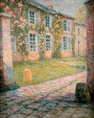 La casa con rosas, Versalles de Henri Eugene Augustin Le Sidaner