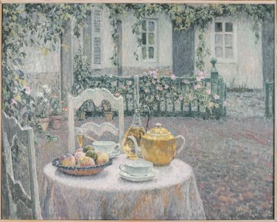El Mantel Rosa de Henri Eugene Augustin Le Sidaner