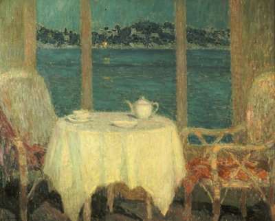 La Terraza Frente a la Bahía de St. Tropez de Henri Eugene Augustin Le Sidaner