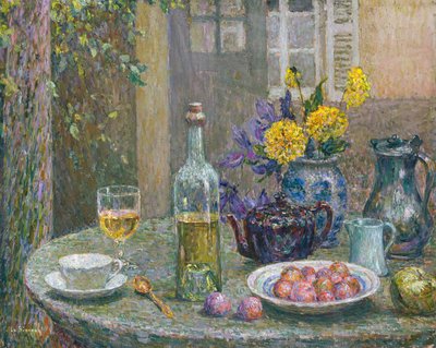 Dalias amarillas de Henri Eugene Augustin Le Sidaner