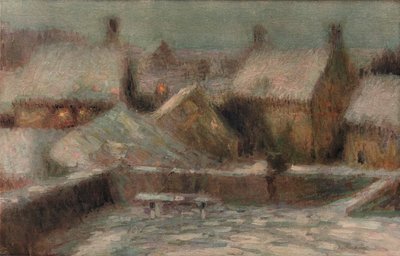 Escena de nieve al atardecer, c1901 de Henri Eugene Le Sidaner
