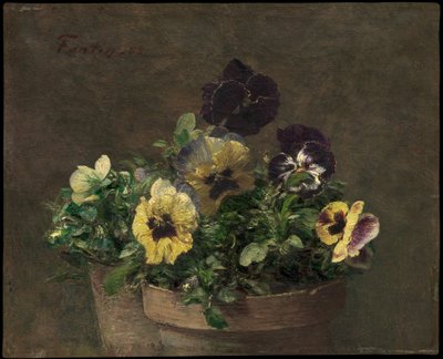Pensamientos en maceta de Henri Fantin-Latour