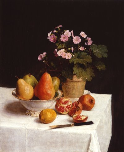 Nature morte (prímulas, peras y granadas) Naturaleza muerta (prímulas, peras y granadas) de Henri Fantin-Latour