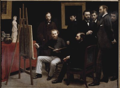 Un taller en Batignolles (con varios retratos de artistas) de Ignace Henri Jean Fantin Latour