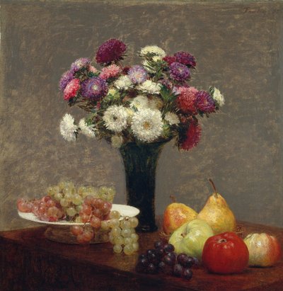 Ásteres y frutas en una mesa, 1868 de Ignace Henri Jean Fantin Latour