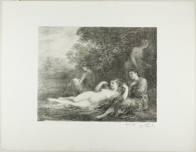 Mujeres bañándose, cuarta placa grande de Ignace Henri Jean Fantin Latour