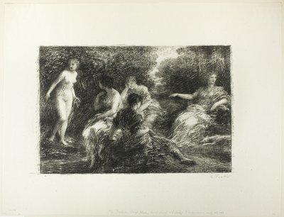 Mujeres bañándose, tercera gran placa de Ignace Henri Jean Fantin Latour