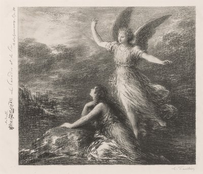 Debut del Paraíso y la Peri (Segunda Placa) de Ignace Henri Jean Fantin Latour