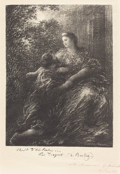 Dúo de "Los Troyanos" (6ª placa) de Ignace Henri Jean Fantin Latour