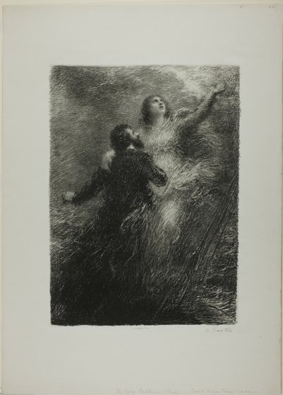 Final del Holandés Errante, segunda lámina de Ignace Henri Jean Fantin Latour