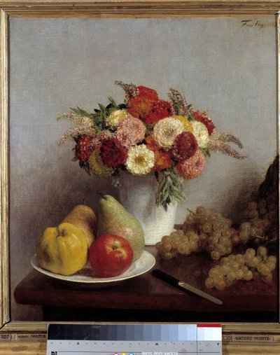 Flores y Frutas Pintura de Henri Fantin Latour de Ignace Henri Jean Fantin Latour