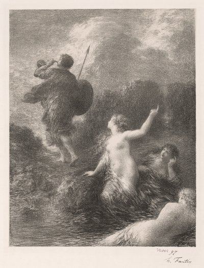 El ocaso de los dioses: Sigfrido y las doncellas de Ignace Henri Jean Fantin Latour