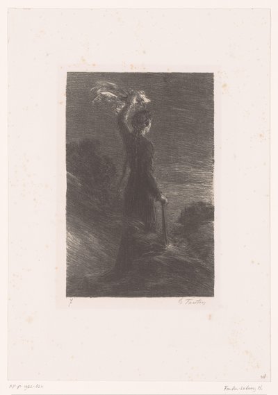 Isolda da a Tristán la señal acordada
Tristan et Iseult. Acto II. Señal en la noche
Vida y obra de Richard Wagner (título de la serie) de Ignace Henri Jean Fantin Latour