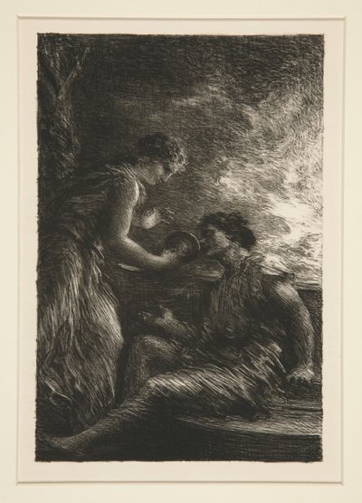 La Valkyrie: acte I, Sieglinde et Siegmund (Las valquirias: Acto I, Sieglinde y Siegmund) de Ignace Henri Jean Fantin Latour