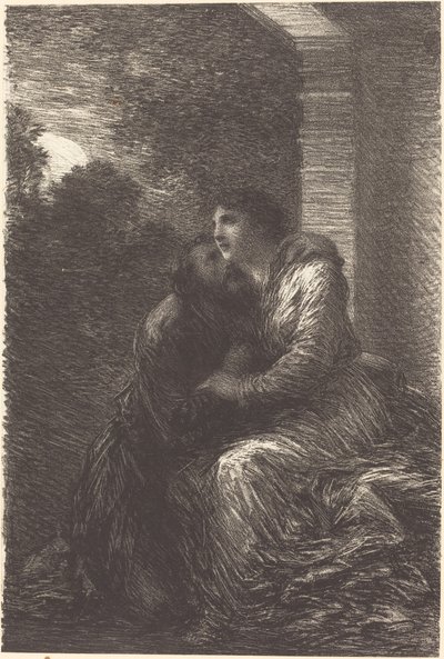 Escena de Amor del Acto III de "Lohengrin" de Ignace Henri Jean Fantin Latour