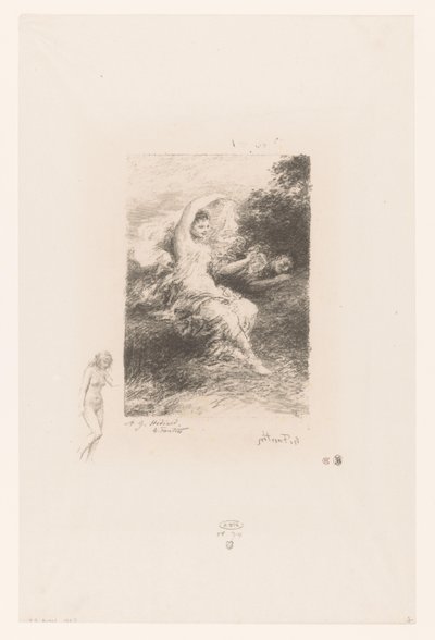 Lydé vela por su amante dormido
Lydé
Poemas de André Chénier (título de la serie)
Ilustraciones para poemas de André Chénier (título de la serie) de Ignace Henri Jean Fantin Latour
