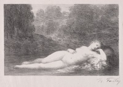 Tumbado en el agua de Ignace Henri Jean Fantin Latour