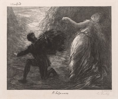 Manfredo y Astarté de Ignace Henri Jean Fantin Latour