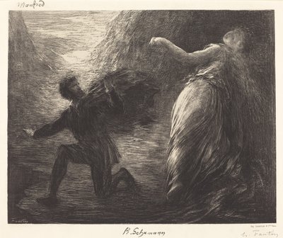 Manfred y Astarte (1ª placa) de Ignace Henri Jean Fantin Latour