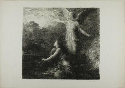 Paraíso y el Peri (Apertura), primera placa de Ignace Henri Jean Fantin Latour