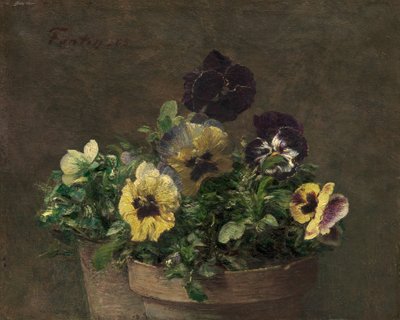 Pensamientos en maceta de Ignace Henri Jean Fantin Latour