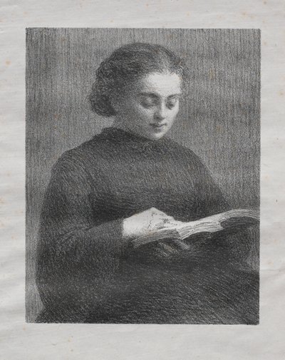 Lectura: Retrato de la hermana del artista de Ignace Henri Jean Fantin Latour