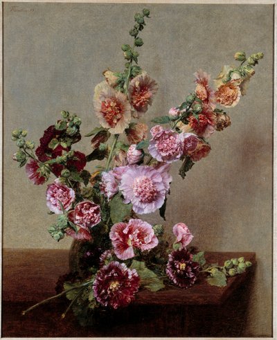 Rosas trémiere de Ignace Henri Jean Fantin Latour