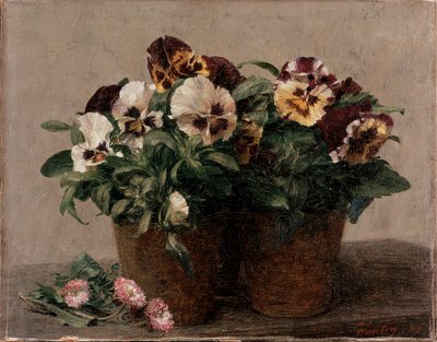 Naturaleza muerta: Pensamientos y margaritas, 1880 de Ignace Henri Jean Fantin Latour