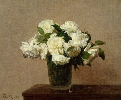 Naturaleza muerta con rosas blancas de Ignace Henri Jean Fantin Latour
