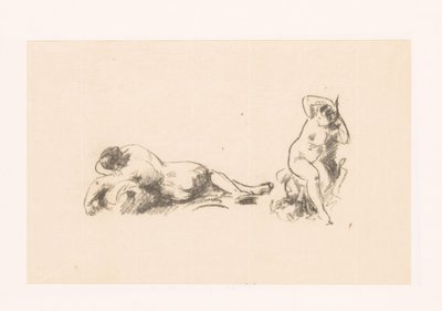 Hoja de estudio con dos mujeres desnudas de Ignace Henri Jean Fantin Latour