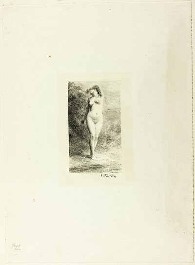 Estudio de mujer de pie, vista de frente de Ignace Henri Jean Fantin Latour