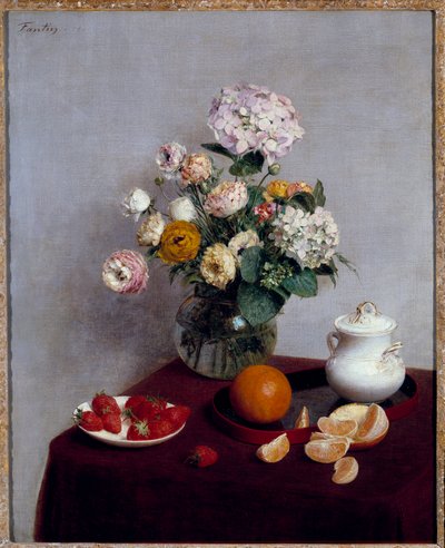 Flores y frutas de verano de Ignace Henri Jean Fantin Latour