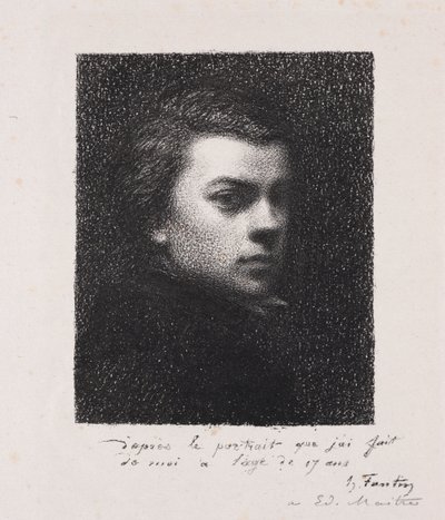 El artista a los 17 años de Ignace Henri Jean Fantin Latour