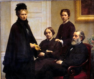 La familia Dubourg: el Sr. y la Sra. Dubourg y sus hijas Victoria y Charlotte en luto de Ignace Henri Jean Fantin Latour