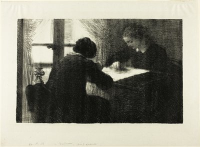 Las bordadoras, segunda lámina de Ignace Henri Jean Fantin Latour