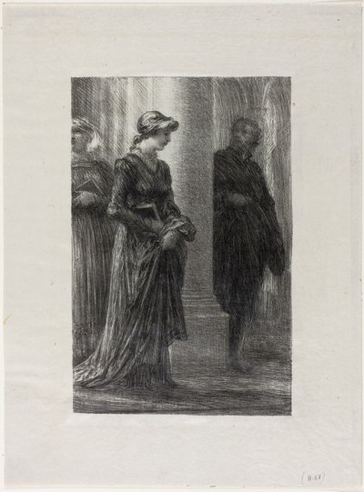 Los maestros cantores de Núremberg, Acto I: Walther y Eva se encuentran de Ignace Henri Jean Fantin Latour