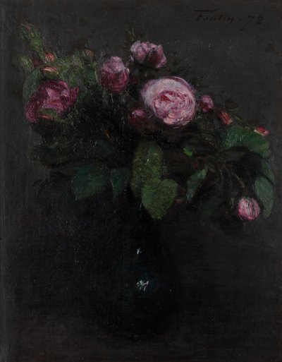 Jarrón con rosas 1872 (Óleo sobre lienzo) de Henri Fantin Latour