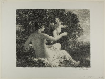 Venus y Cupido, gran placa de Ignace Henri Jean Fantin Latour