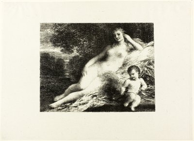 Venus y Cupido, segunda placa de Ignace Henri Jean Fantin Latour